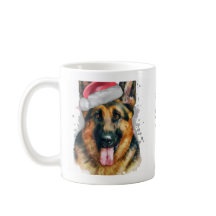 Deutscher Schäferhund mit Weihnachts-Weihnachtsman