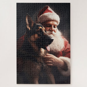 Deutscher Schäferhund mit Weihnachtsmann Festive W