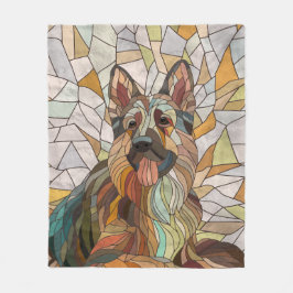 Deutscher Schäferhund - Mosaikkunst Fleecedecke
