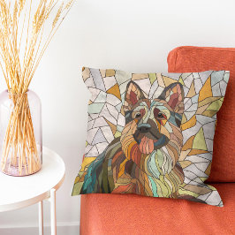 Deutscher Schäferhund - Mosaikkunst Kissen