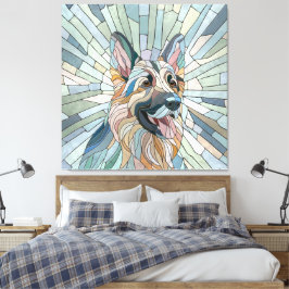 Deutscher Schäferhund - Mosaikkunst Leinwanddruck