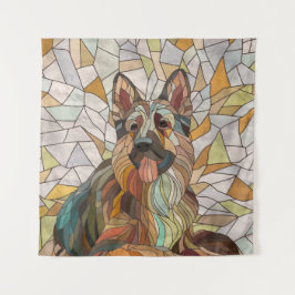 Deutscher Schäferhund - Mosaikkunst Wandteppich