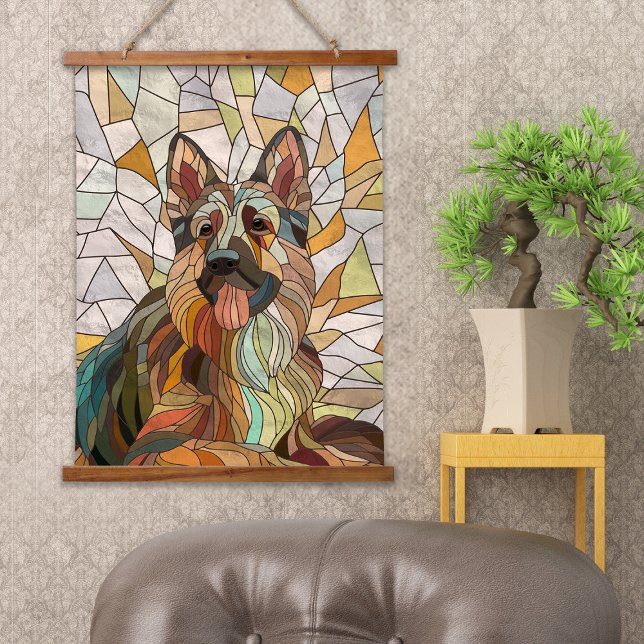 Deutscher Schäferhund - Mosaikkunst Wandteppich Mit Holzrahmen (Von Creator hochgeladen)