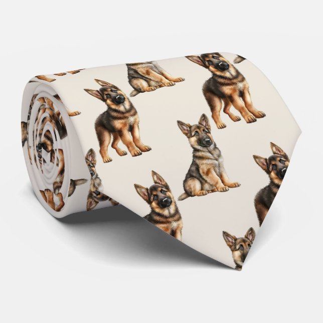 Deutscher Schäferhund-Muster Krawatte (Gerollt)