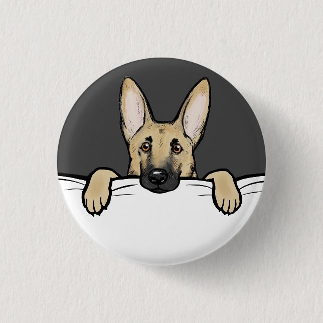 Deutscher Schäferhund Niedlich Button (Vorderseite)