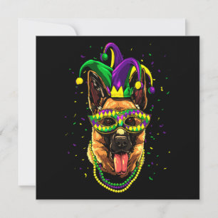 Deutscher Schäferhund Niedlich Mardi Gras Carnival Mitteilungskarte