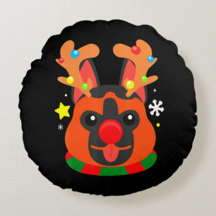 Deutscher Schäferhund Niedlich Weihnachten Rundes Kissen