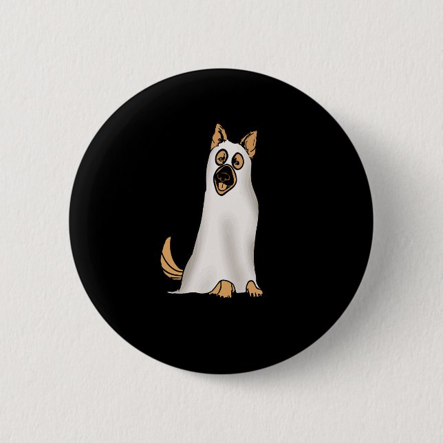 Deutscher Schäferhund Niedlicher Hund mit Ghost Fu Button (Vorderseite)