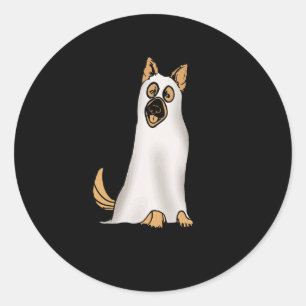 Deutscher Schäferhund Niedlicher Hund mit Ghost Fu Runder Aufkleber