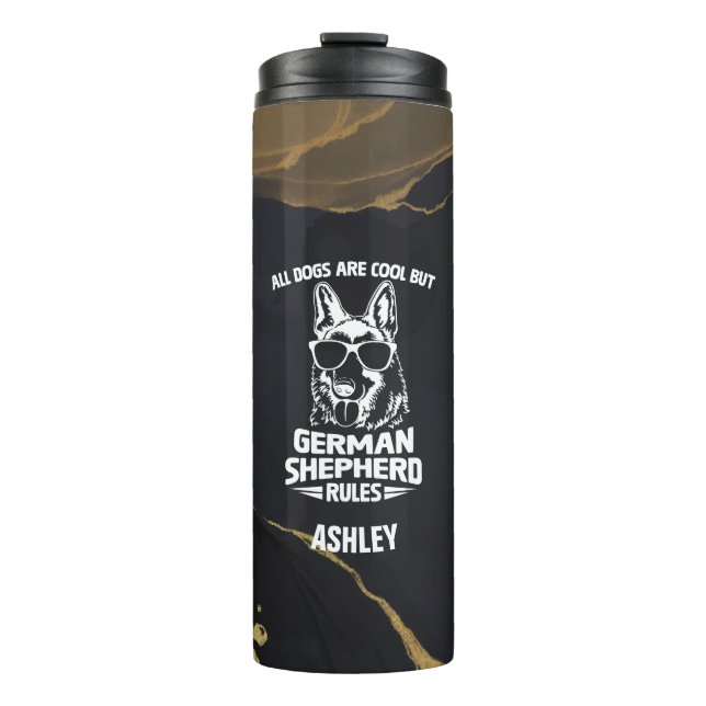 Deutscher Schäferhund Niedliches Geschenk für Hund Thermosbecher (Vorderseite)