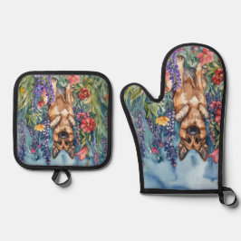 Deutscher Schäferhund Ofenhandschuh & Topflappen-Set