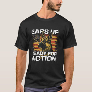 Deutscher Schäferhund Ohren hoch Hund Papa Patriot T-Shirt