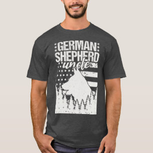 Deutscher Schäferhund Onkel Amerikanische Flagge T-Shirt