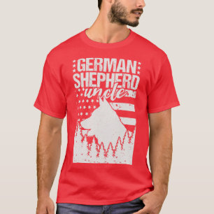 Deutscher Schäferhund Onkel Amerikanische Flagge T-Shirt