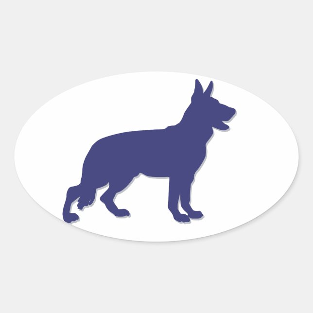 Deutscher Schäferhund Ovaler Aufkleber (Vorderseite)