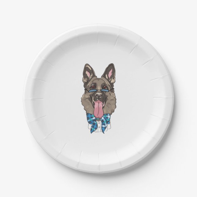 Deutscher Schäferhund Pappteller (Vorderseite)