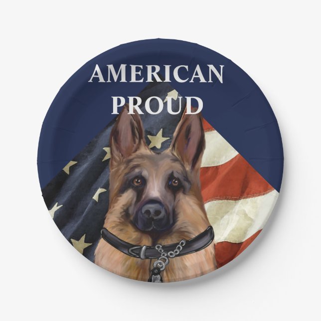 Deutscher Schäferhund Pappteller (Vorderseite)