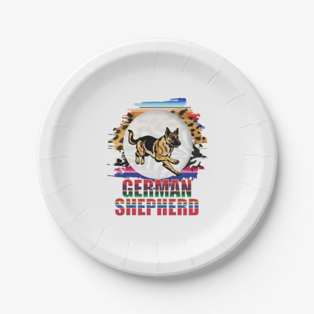 Deutscher Schäferhund Pappteller (Vorderseite)