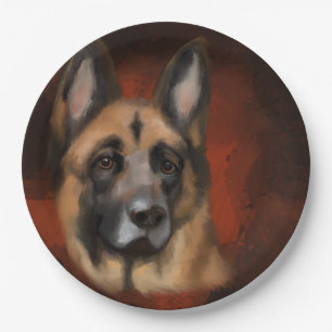 DEUTSCHER SCHÄFERHUND    PAPPTELLER