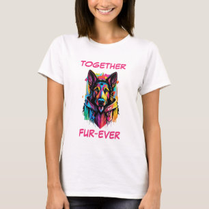 Deutscher Schäferhund Pastel Abstrakter Hund Kunst T-Shirt