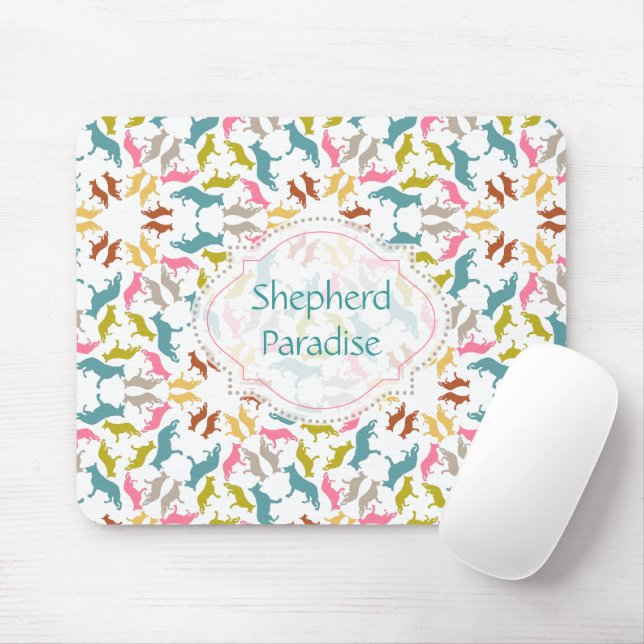 Deutscher Schäferhund-Pastellmuster Mousepad (Mit Mouse)
