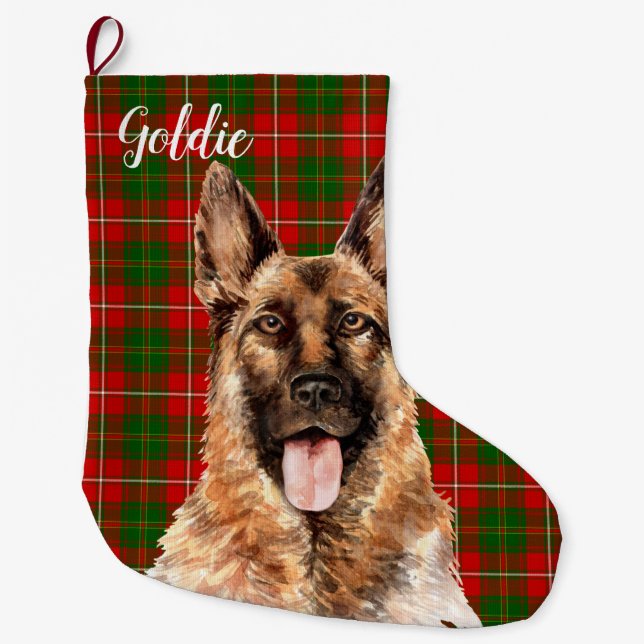 Deutscher Schäferhund Personalisiert Großer Weihnachtsstrumpf (Vorderseite)