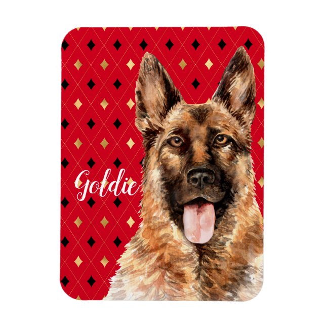 Deutscher Schäferhund Personalisiert Magnet (Vertikal)