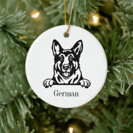 Deutscher Schäferhund Personalisiertes Tier Orname Keramik Ornament