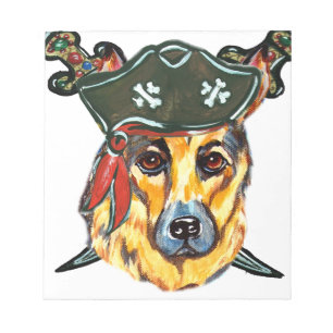 Deutscher Schäferhund Pirat Notizblock