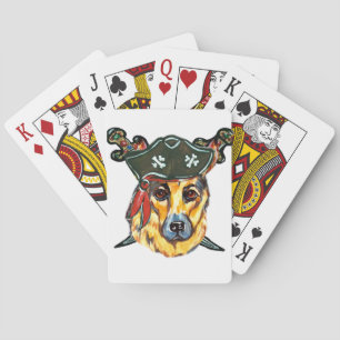 Deutscher Schäferhund-Pirat Spielkarten