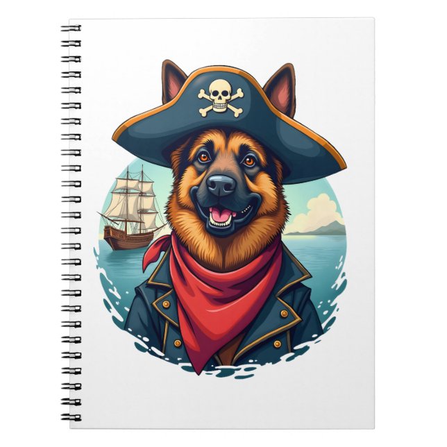 Deutscher Schäferhund Piraten Kopie Notizblock (Vorderseite)