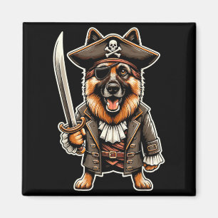 Deutscher Schäferhund Piratenhund Halloween-Party Magnet