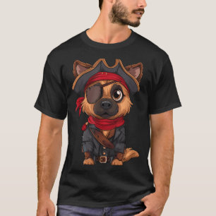 Deutscher Schäferhund Piratenhund Halloween-Party T-Shirt