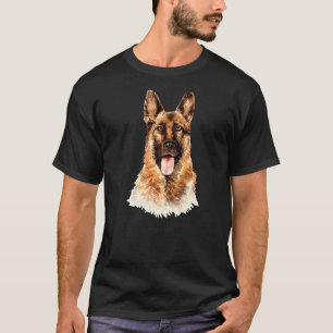 Deutscher Schäferhund Polizei Fluffiger Hundeportr T-Shirt