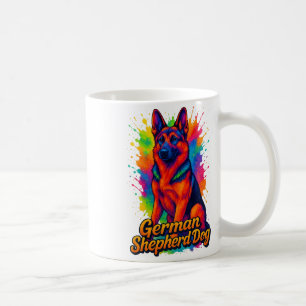 Deutscher Schäferhund Pop Kunst, Dichtung und Musi Kaffeetasse