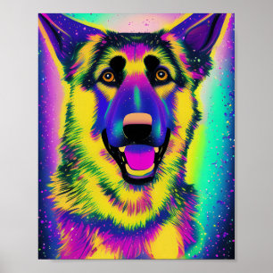 Deutscher Schäferhund Pop Kunst Poster