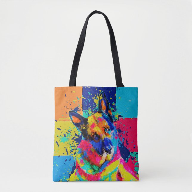 Deutscher Schäferhund - Pop Kunstmuseum Tasche (Vorderseite)