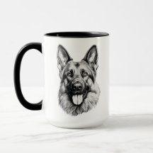 Deutscher Schäferhund-Porträt Schwarze Akzent-Tass