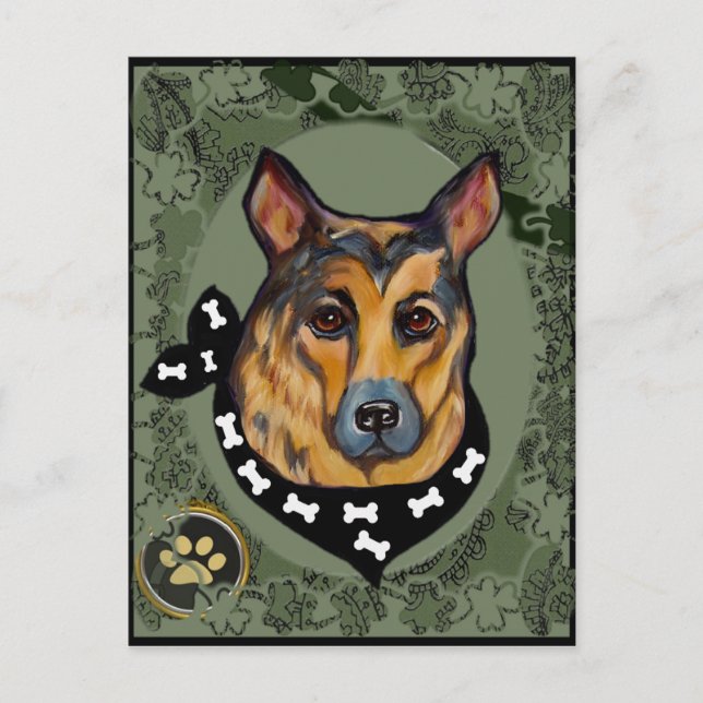 Deutscher Schäferhund Postkarte (Vorderseite)