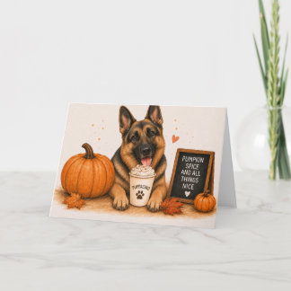 Deutscher Schäferhund Pumpkin Spice Karte
