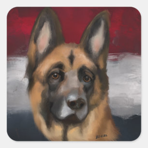 Deutscher Schäferhund       Quadratischer Aufkleber