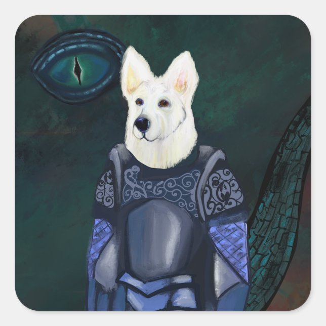 Deutscher Schäferhund Quadratischer Aufkleber (Vorderseite)