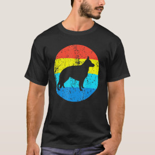 Deutscher Schäferhund-Rasse Silhouette Retro 1970e T-Shirt