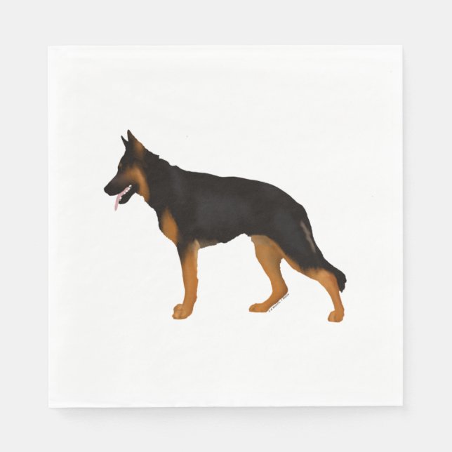 Deutscher Schäferhund Red Black Blanket Serviette (Vorderseite)