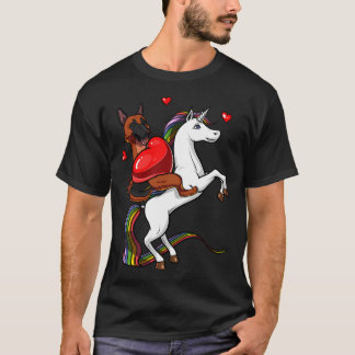Deutscher Schäferhund reitet Einhorn T-Shirt