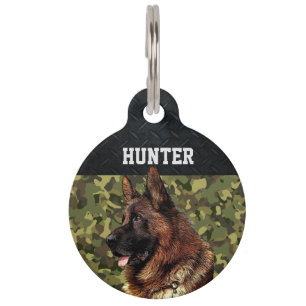 Deutscher Schäferhund Rugged Camouflage Name Cool  Haustiermarke