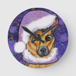 DEUTSCHER SCHÄFERHUND RUNDE WANDUHR