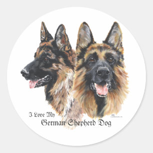 Deutscher Schäferhund Runder Aufkleber