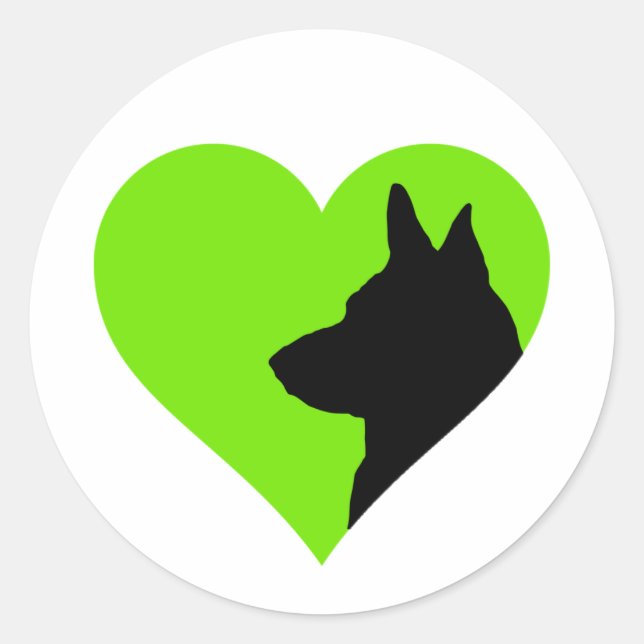 Deutscher Schäferhund Runder Aufkleber (Vorderseite)