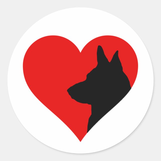 Deutscher Schäferhund Runder Aufkleber (Vorderseite)